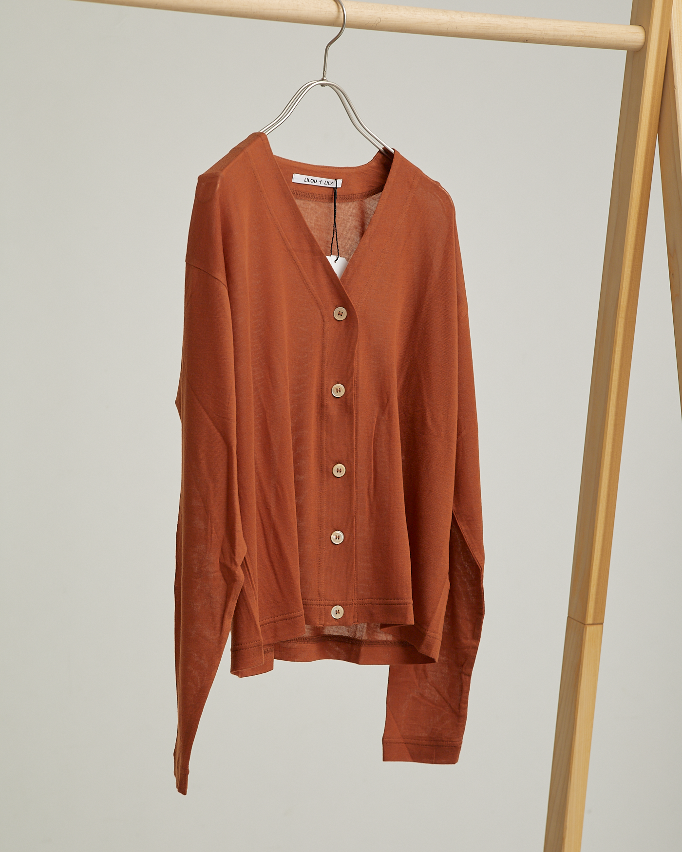 LILOU+LILY CASHMERE SILK JERSEY CARDIGAN 2503FP-0813