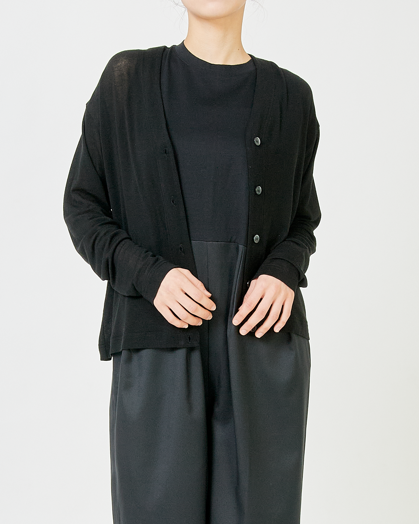 LILOU+LILY CASHMERE SILK JERSEY CARDIGAN 2503FP-0813
