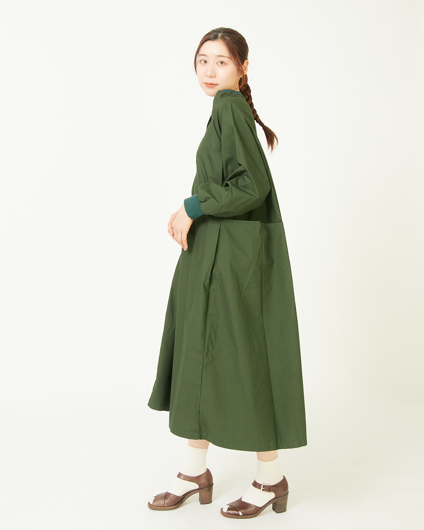 ALLHOURS COTTON RIB WASH OUT ONE-PIECE DRESS AH503-0813