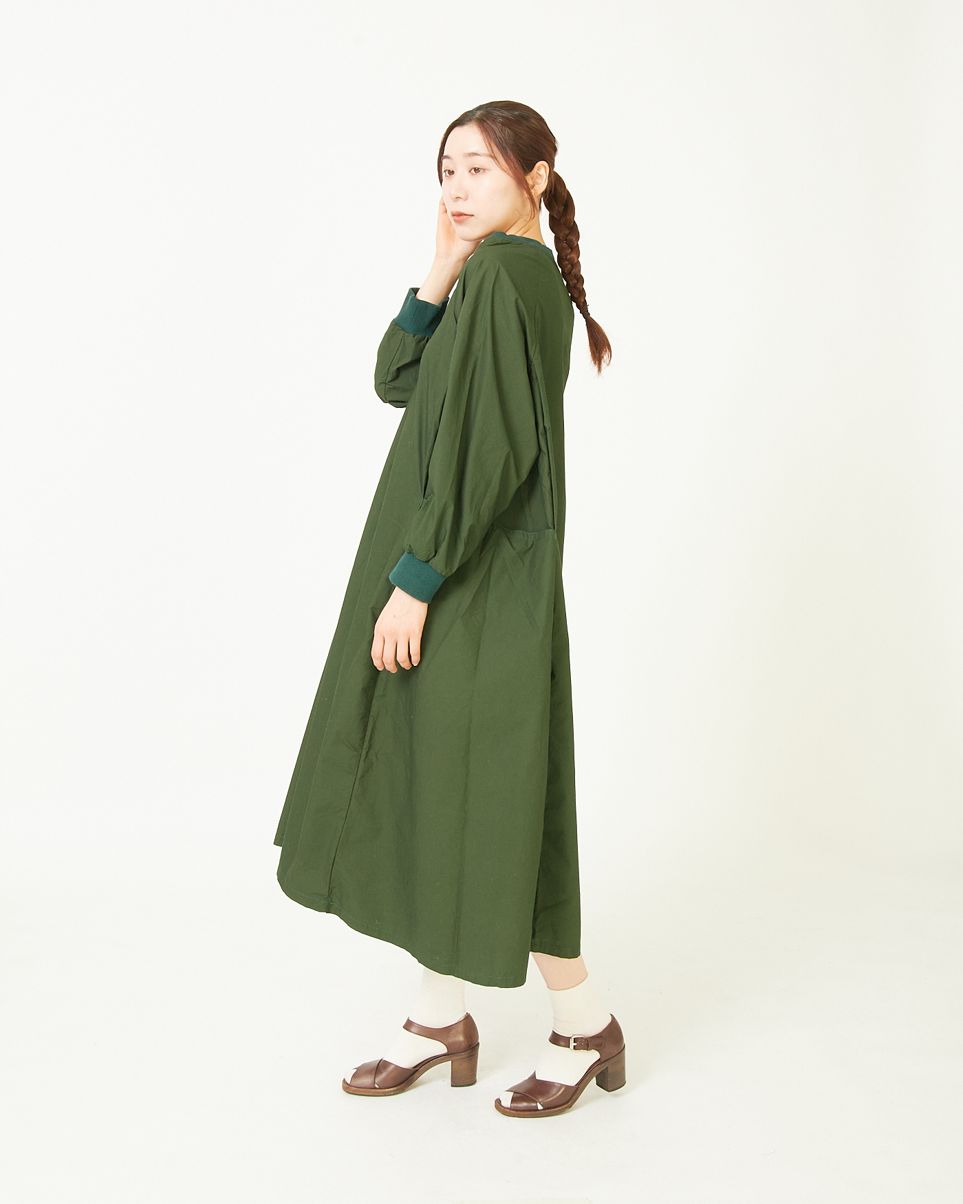 ALLHOURS COTTON RIB WASH OUT ONE-PIECE DRESS AH503-0813