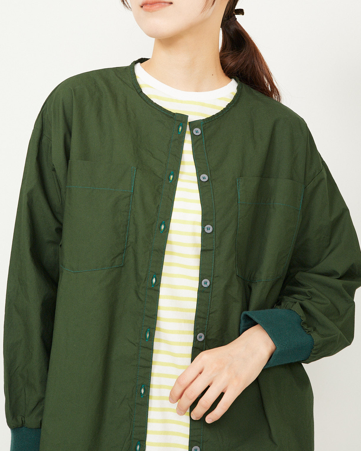 ALLHOURS COTTON RIB WASH OUT BLOUSES AH503-0812
