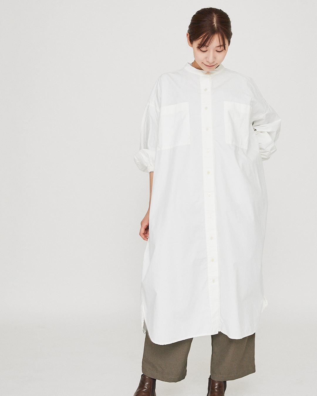 LILOU+LILY 40TYPEWRITER GARMENT DYED WIDE ONE-PIECE DRESS 2405YJ-0902