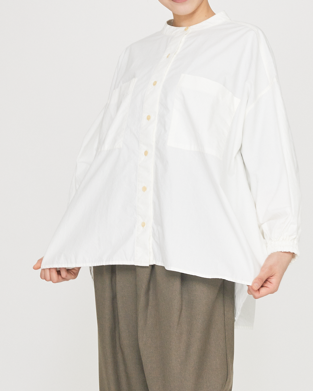 LILOU+LILY 40TYPEWRITER GARMENT DYED TUNIC SHIRTS 2405YJ-0901