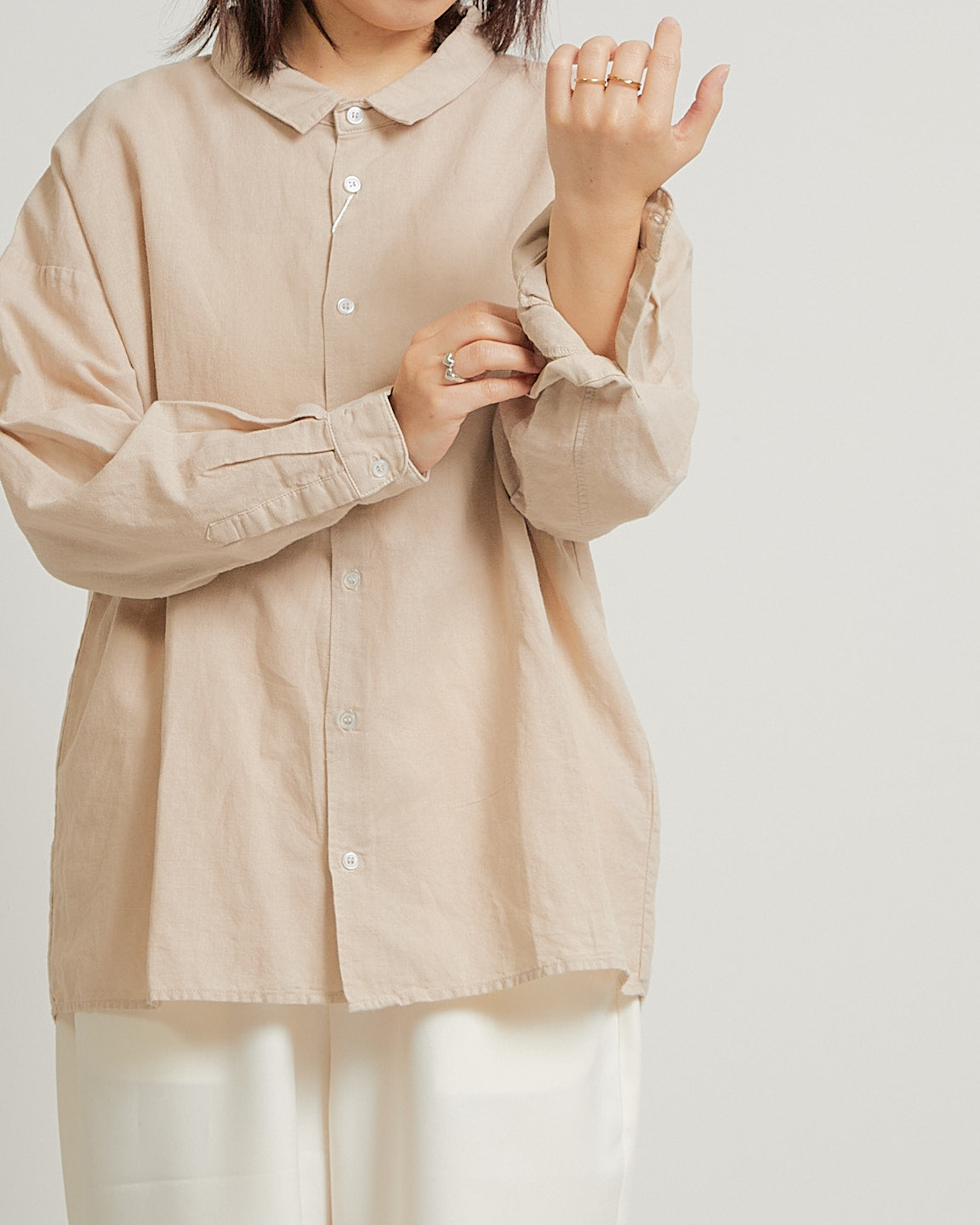 ALL HOURS LINEN GARMENT DYED BLOUSES AH310-0301