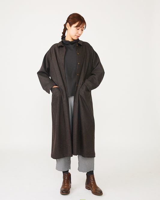 LILOU+LILY 1/14 RE:NEWOOL GUN CLUB CHECK CPO COAT 2405YJ-1021