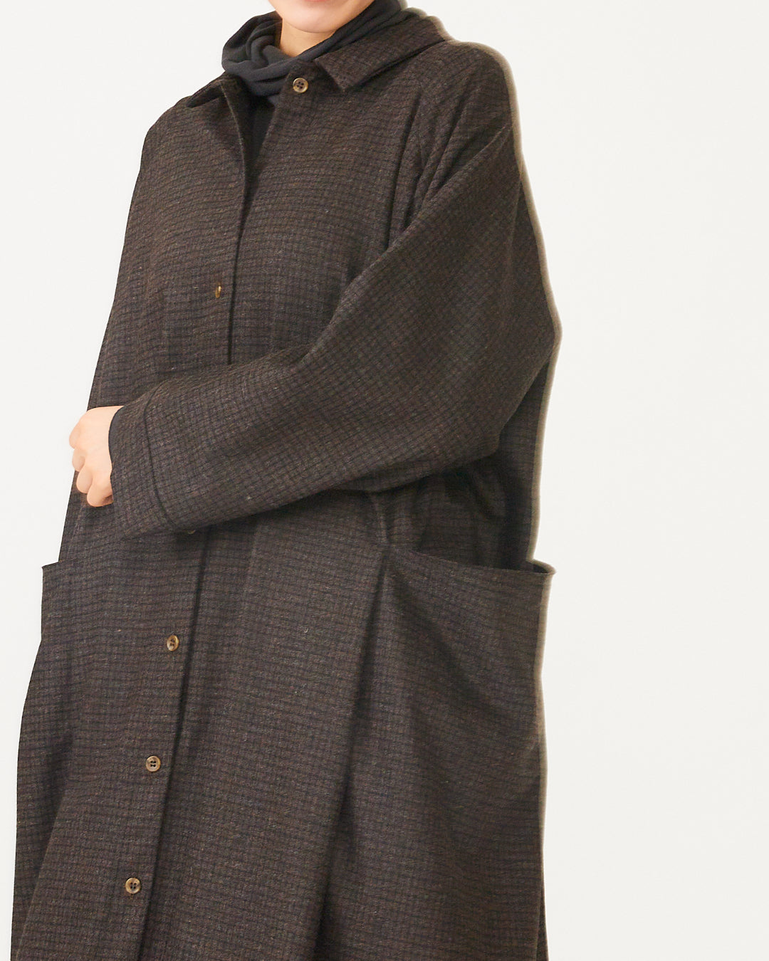 LILOU+LILY 1/14 RE:NEWOOL GUN CLUB CHECK CPO COAT 2405YJ-1021