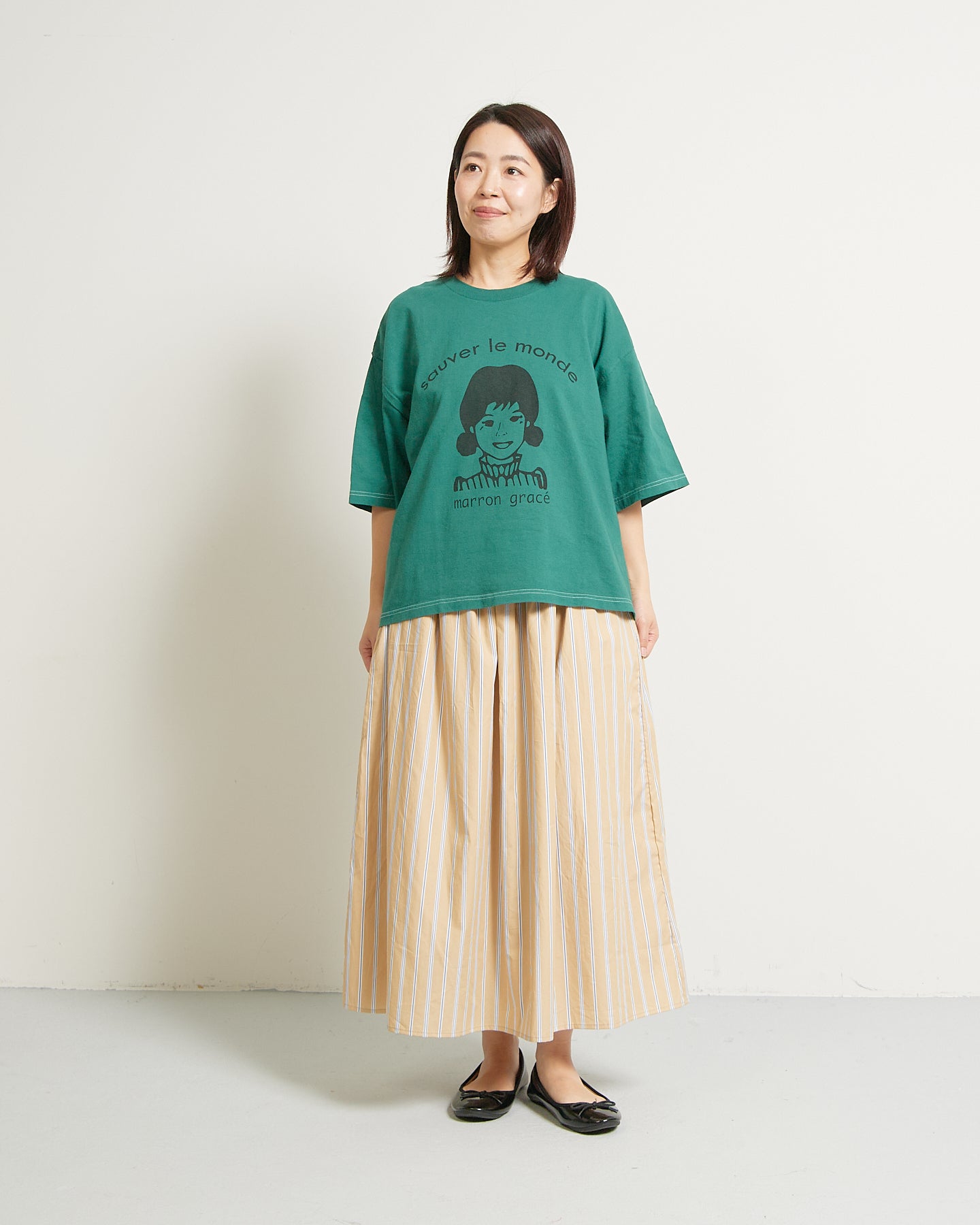 ALL HOURS 6OZ MIDI WEGHT GARMENT DYED "sauver le monde" AH403-0713