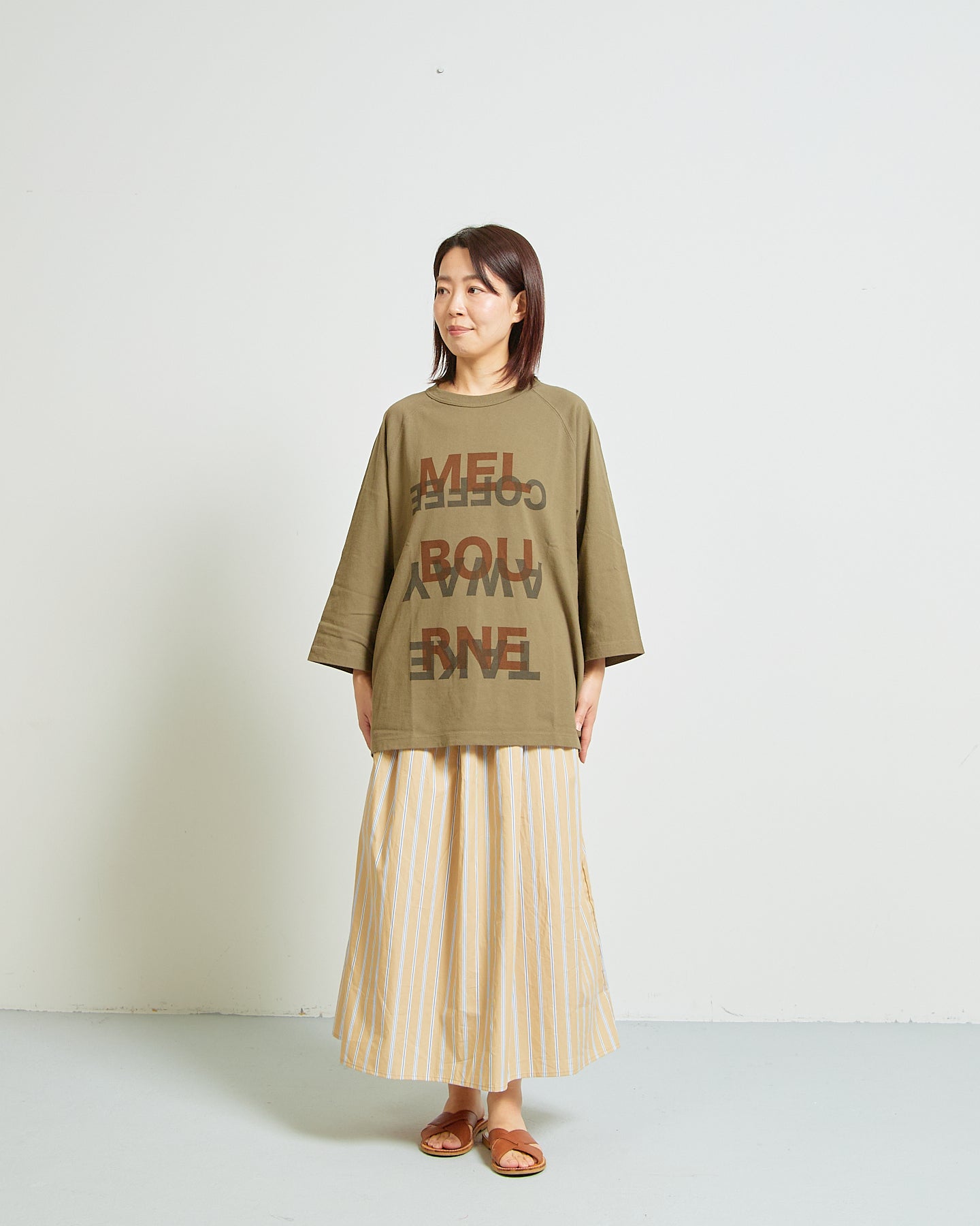 RAGLAN SLEEVE GARMENT DYED “MEL BOU RNE” AH405-0904