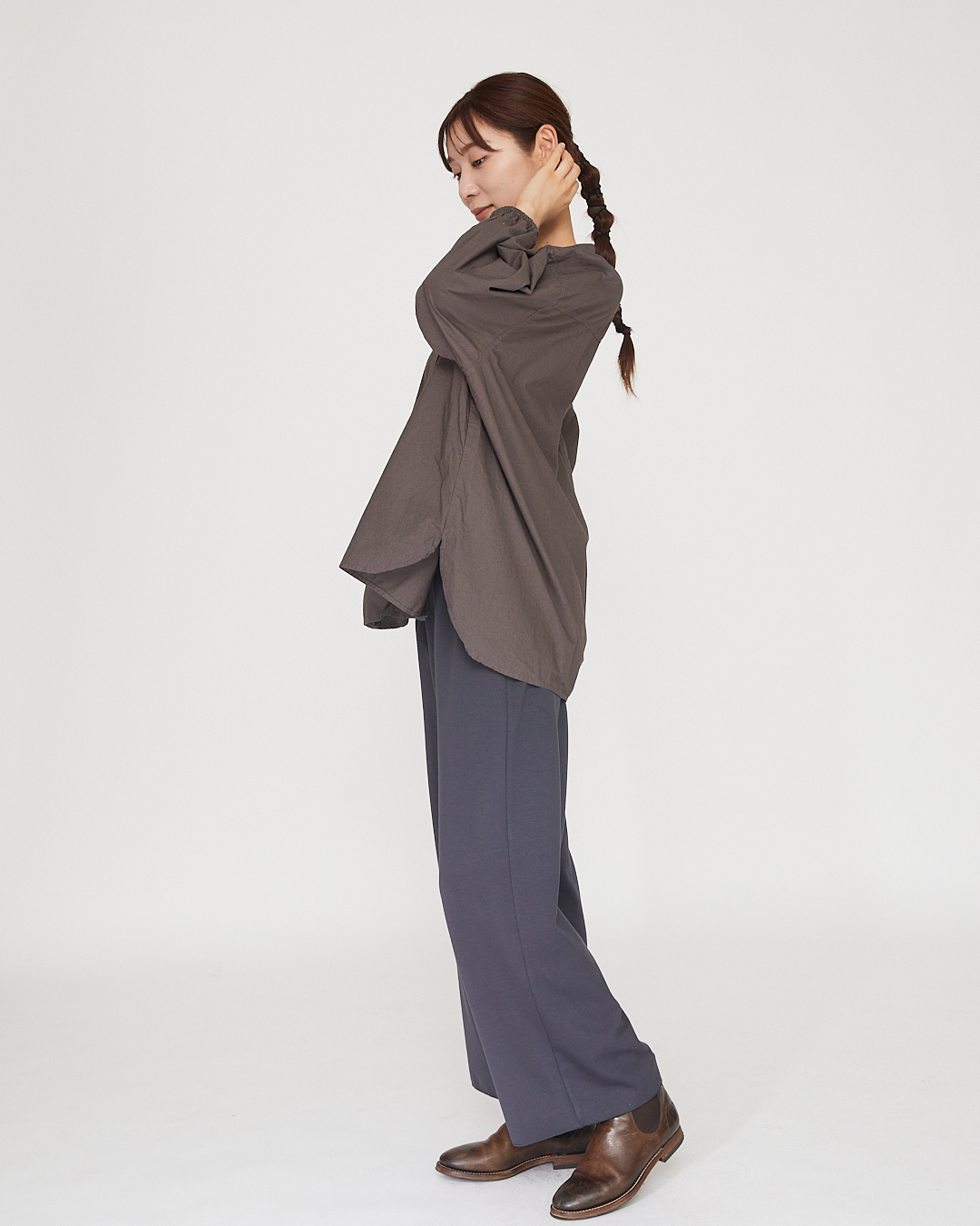 LILOU+LILY 40TYPEWRITER GARMENT DYED TUNIC SHIRTS 2405YJ-0901