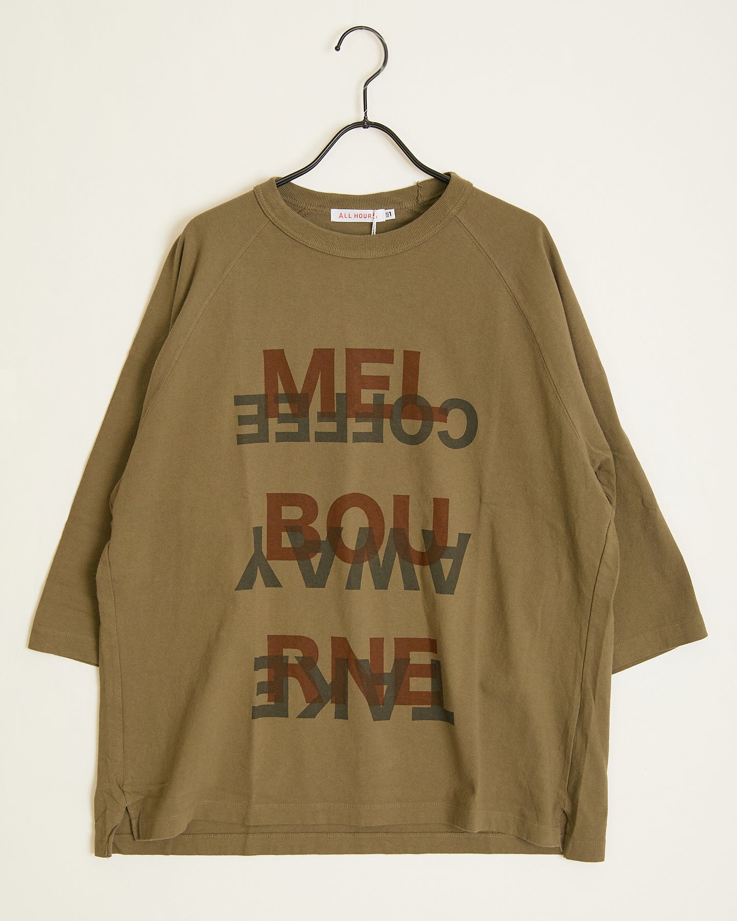 RAGLAN SLEEVE GARMENT DYED “MEL BOU RNE” AH405-0904