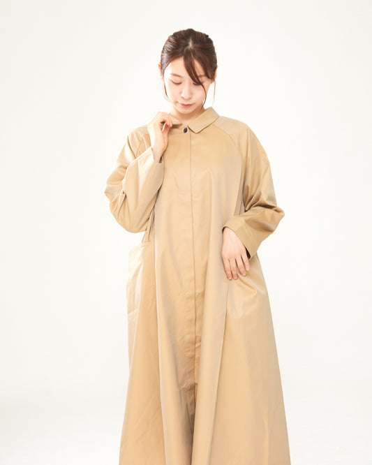LILOU+LILY IRIDESCENT GABARDINE BALMACAAN COAT 2403YJ-0822