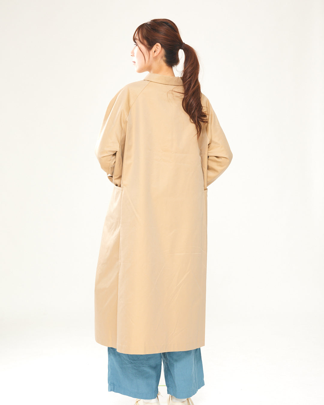 LILOU+LILY IRIDESCENT GABARDINE BALMACAAN COAT 2403YJ-0822