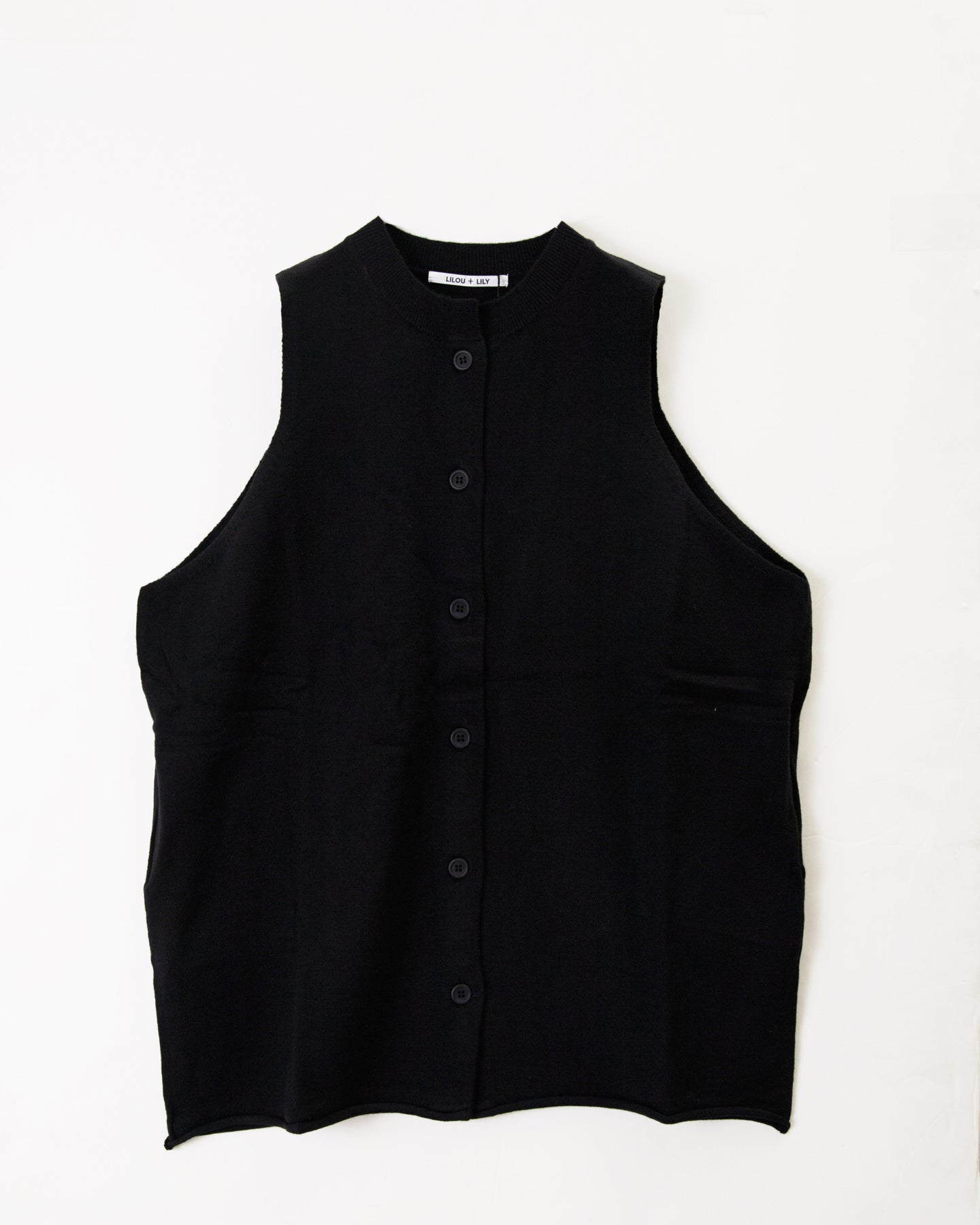 LILOU+LILY HIGHT GAUGE KNIT LONG VEST 2405YO-0919
