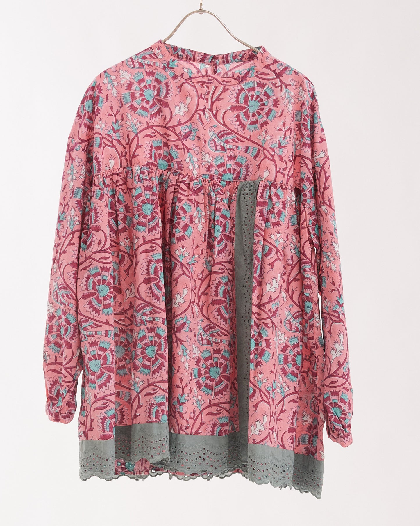 60S CAMBRICK WITH BLOCK PRINT PULLOVER 2308SJ-0303 /LILOU&LILY リルアンドリリー