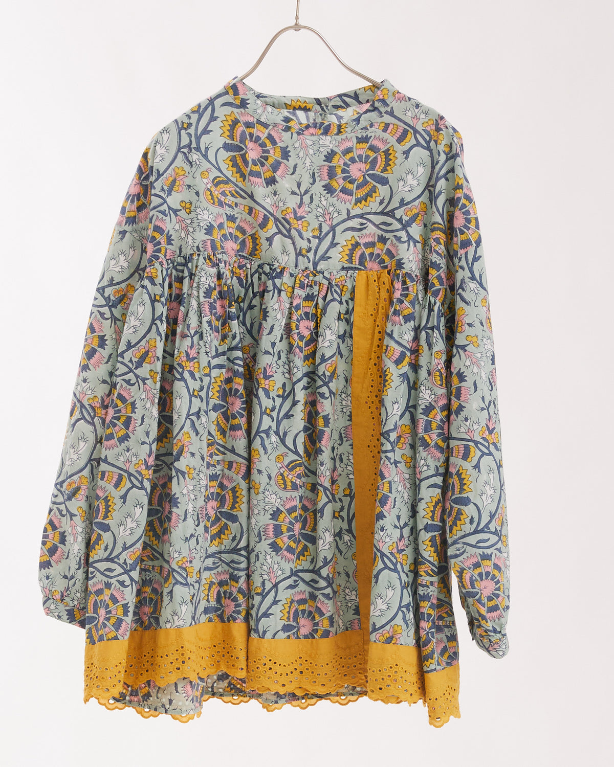 60S CAMBRICK WITH BLOCK PRINT PULLOVER 2308SJ-0303 /LILOU&LILY リルアンドリリー