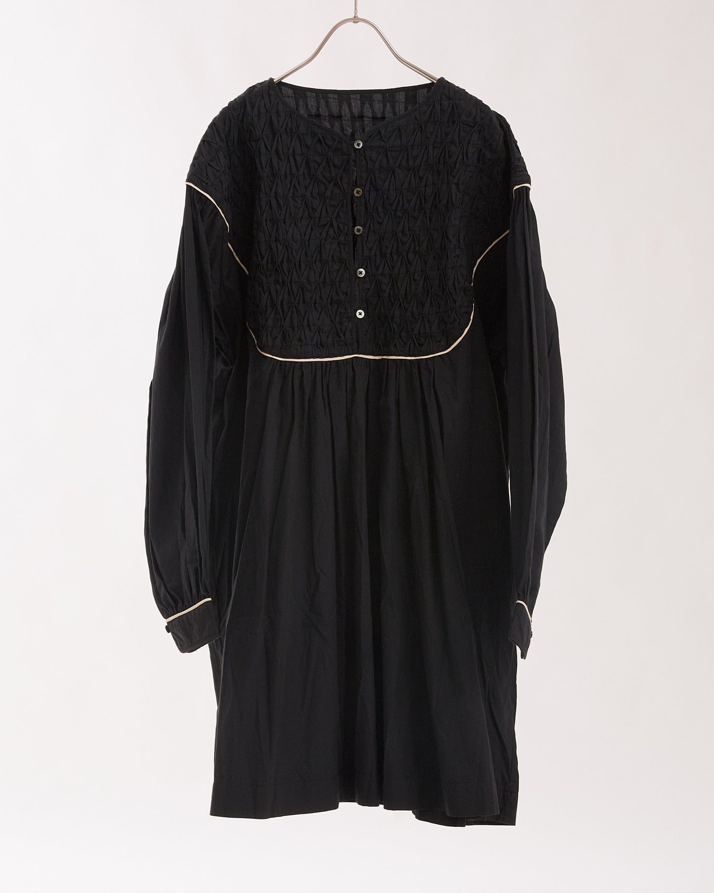 FAIRTRADE COTTON-SMOCKING TUNIC BLOUSES SJ-23061228 /LILOU&LILY リルアンドリリー