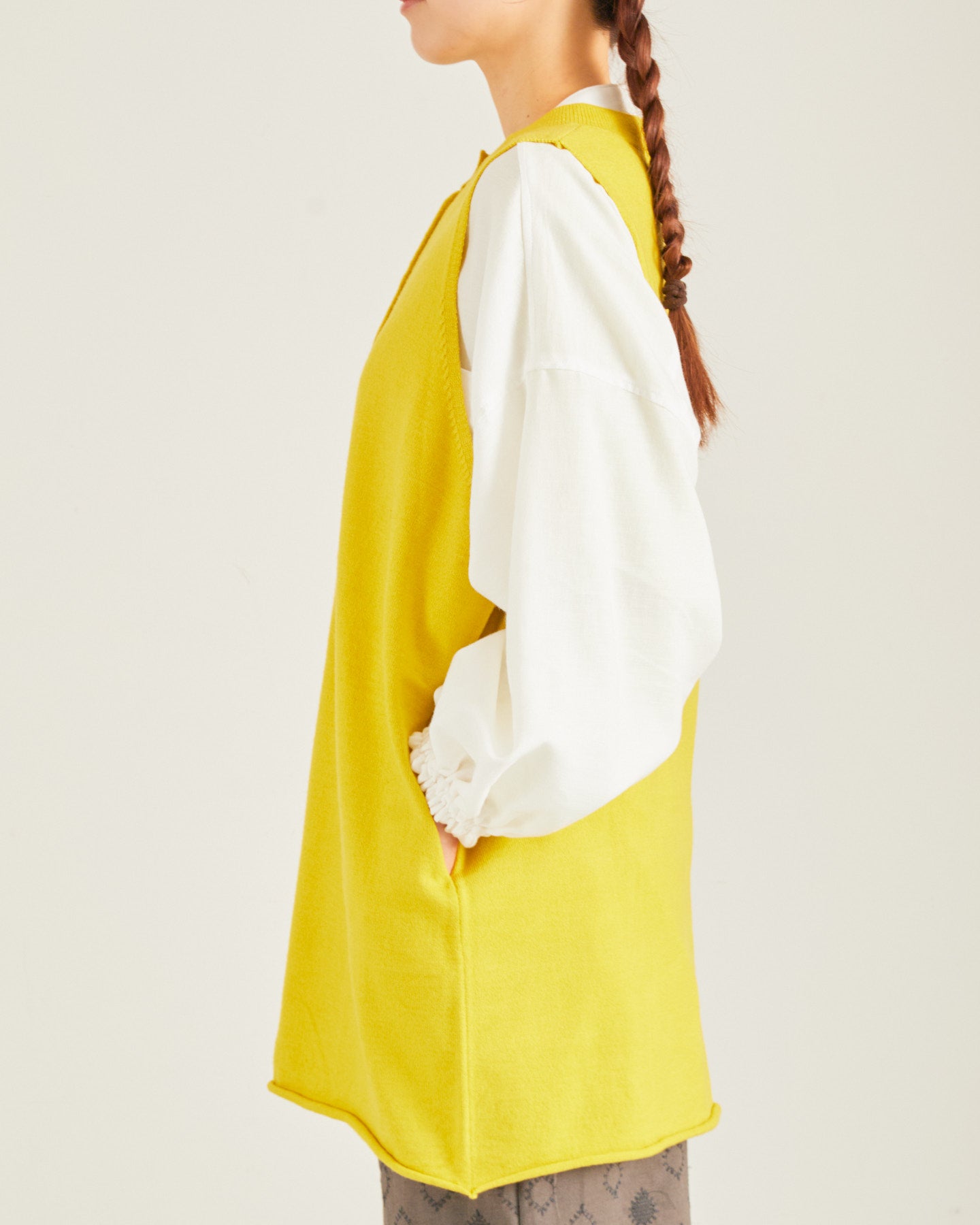 LILOU+LILY HIGHT GAUGE KNIT LONG VEST 2405YO-0919