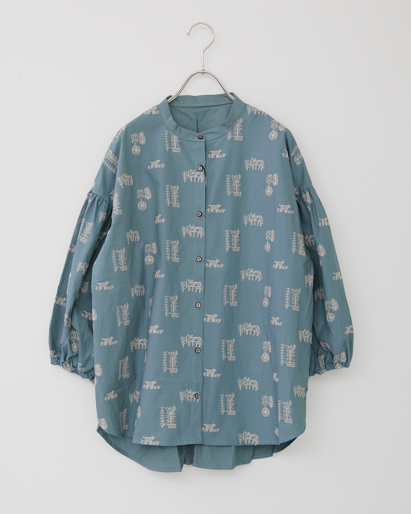 LILOU+LILY 50TYPEWRITER EMBROIDERY BLOUSE PM2503-1