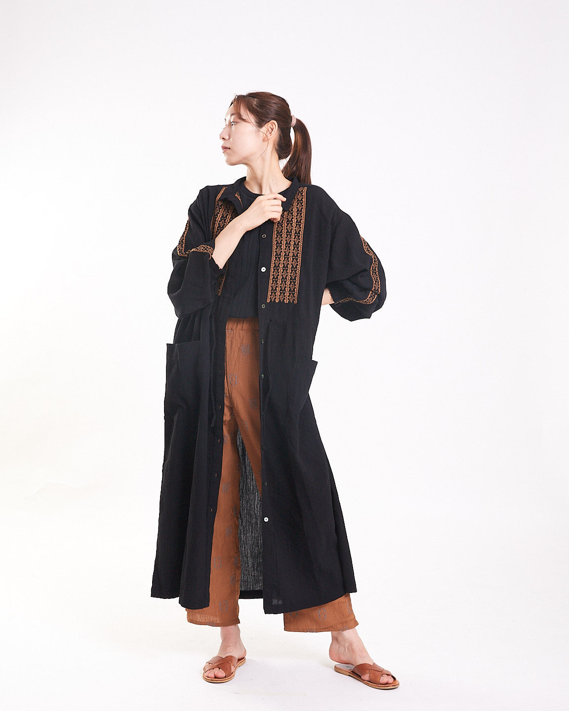 A VIEW FROM HERE CRAPE EMBROIDERY ONE-PIECE DRESS SJ-24090321