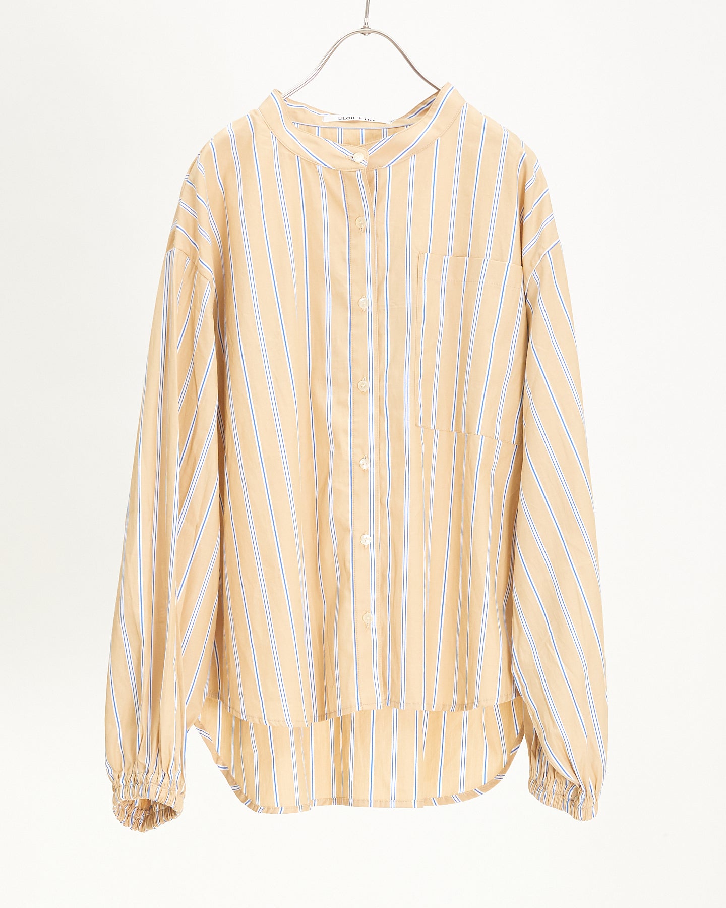 LILOU+LILY MULTI STRIPE BACK FRILL SHIRTS 2409YJ-0106