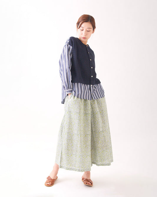 LILOU+LILY BLOCK PRINT WIDE PANTS 2409SJ-0305