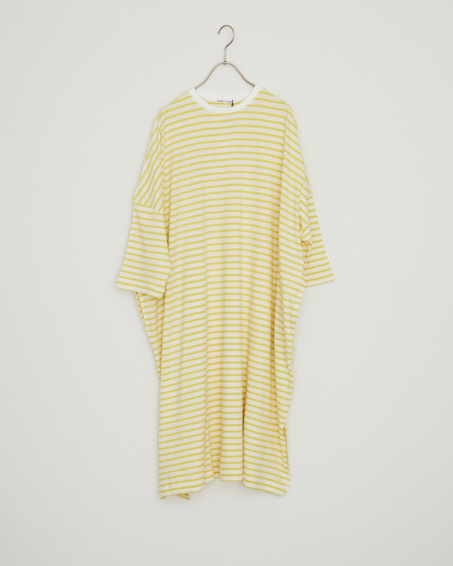 LILOU+LILY 30/1BORDER 6TH SLEEVE TEE ONE-PIECE DRESS 2501TS-0520