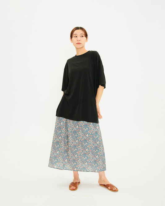 LILOU+LILY RAYON MOSS STITCH HALF SLEEVE TUNIC 2411FP-0310