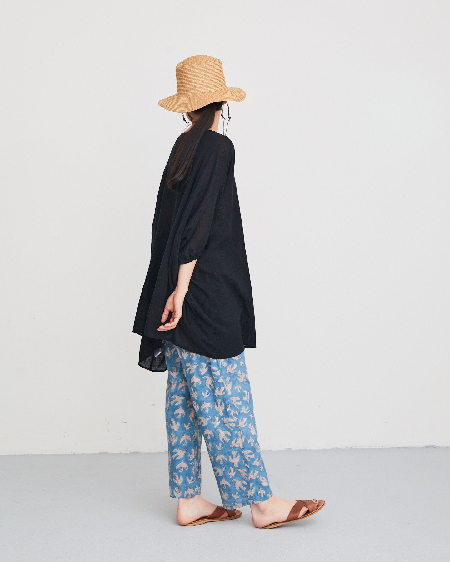 LILOU+LILY 30COTTON WAVY VOILE NO COLLER 2WAY TUNIC 2501FP-0404