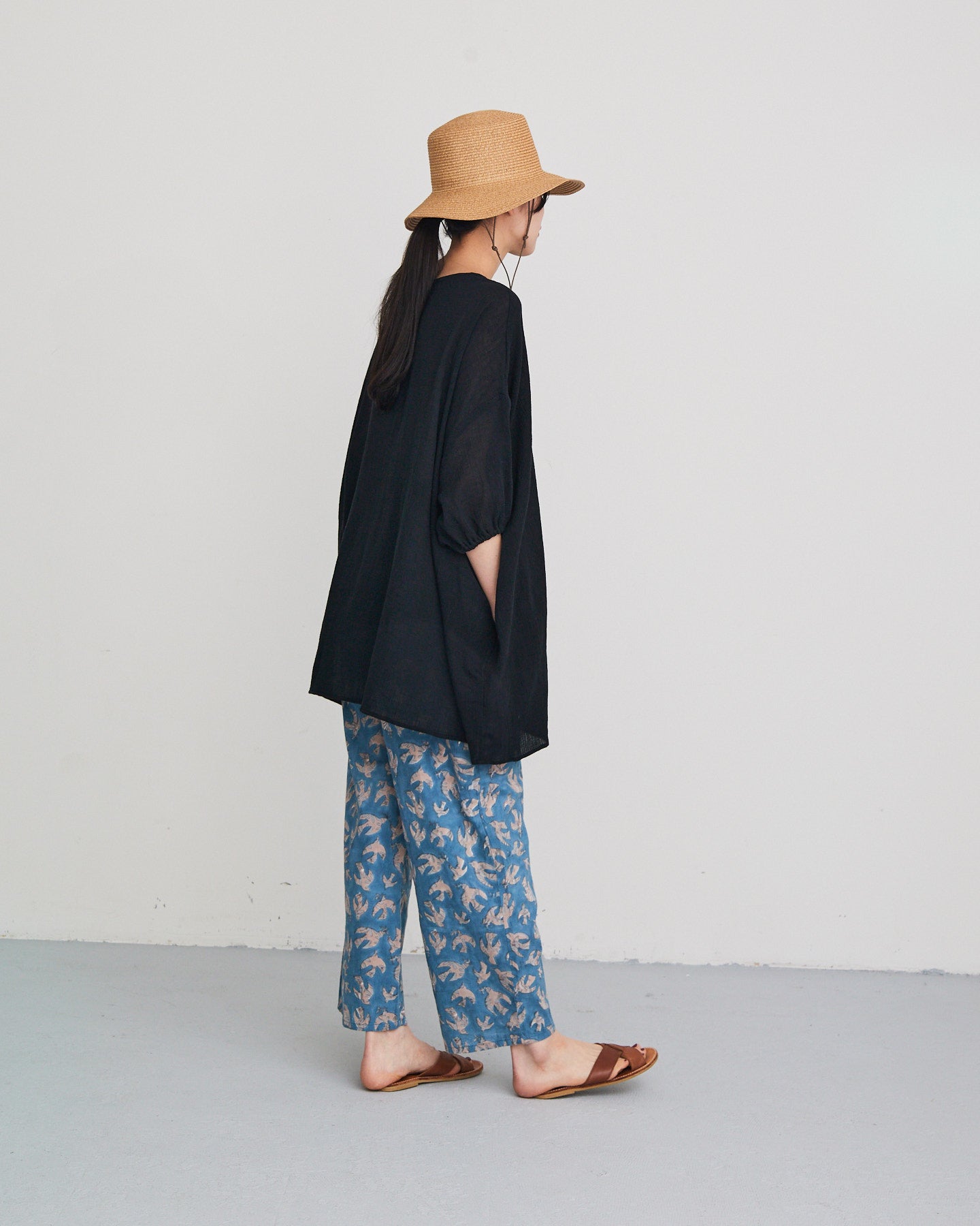 LILOU+LILY 30COTTON WAVY VOILE NO COLLER 2WAY TUNIC 2501FP-0404