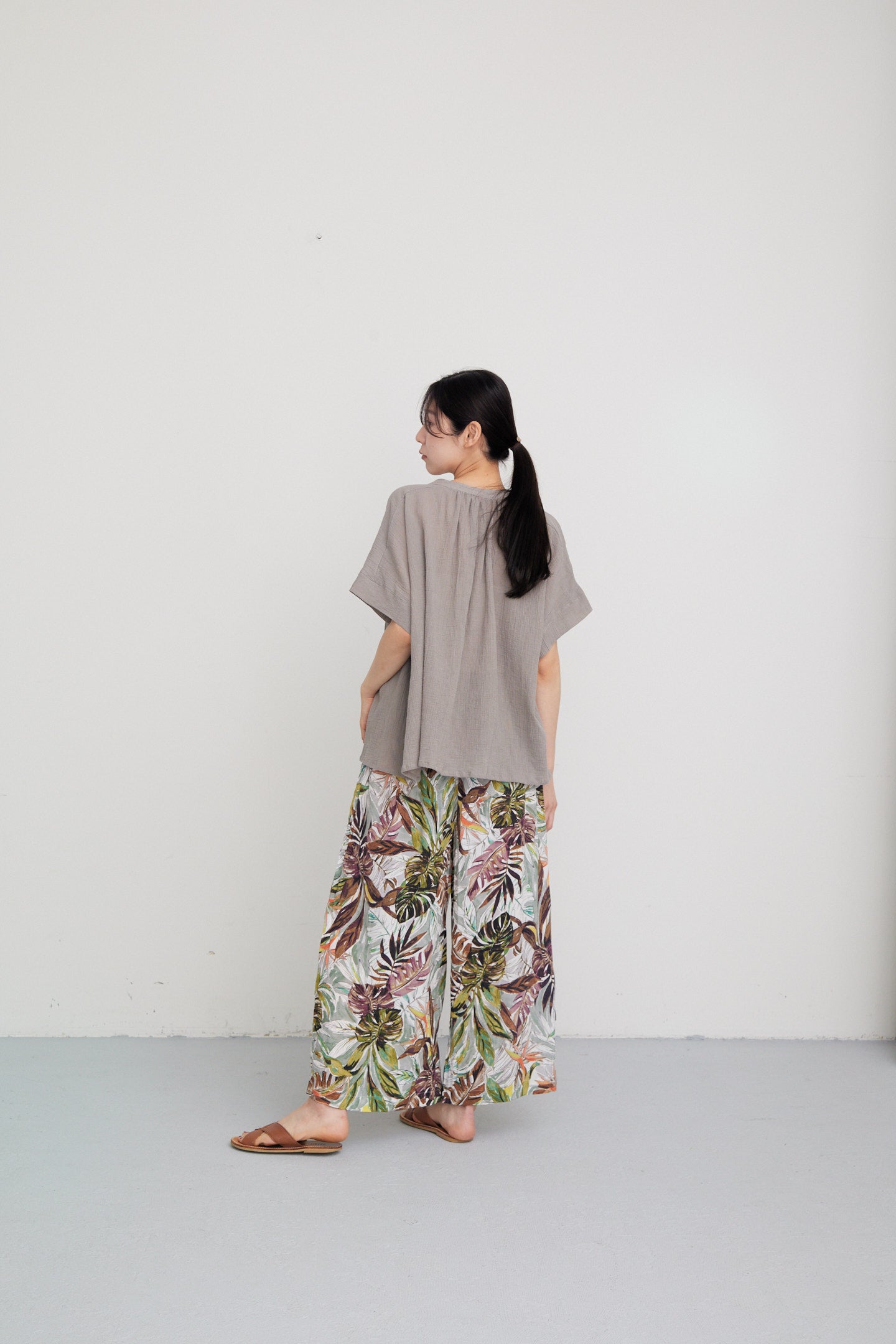 LILOU+LILY 30COTTON WAVY VOILE WIDE GATHER BLOUSES 2501FP-0403