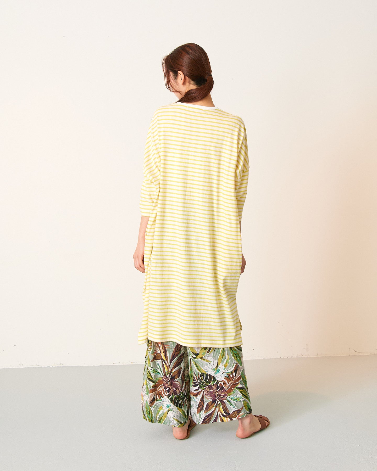 LILOU+LILY 30/1BORDER 6TH SLEEVE TEE ONE-PIECE DRESS 2501TS-0520