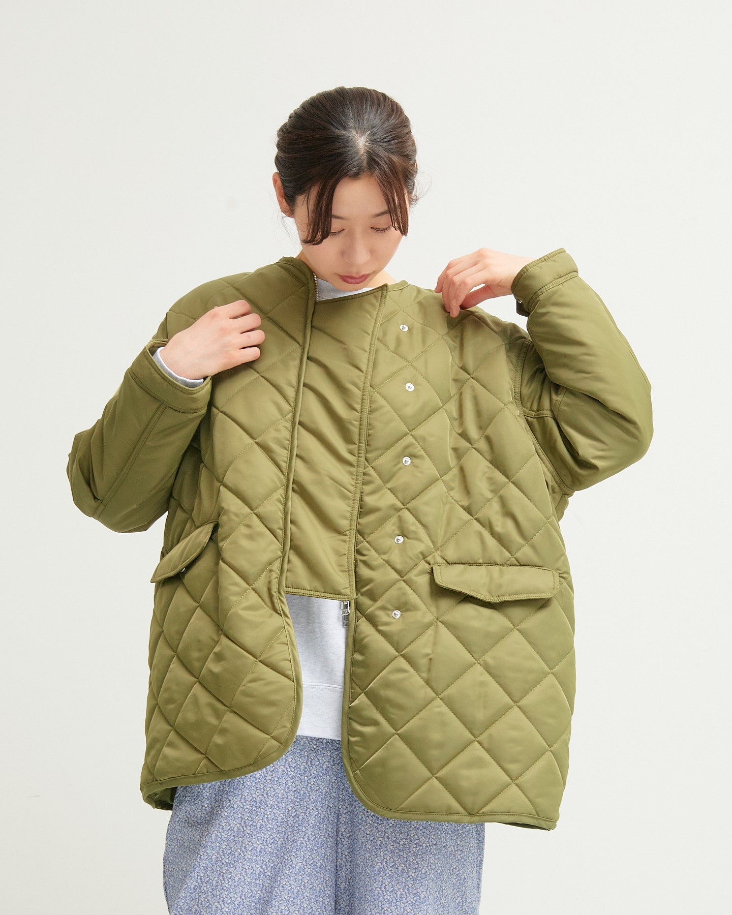 LILOU+LILY DIAMOND QUILT COAT 2405YJ-1030
