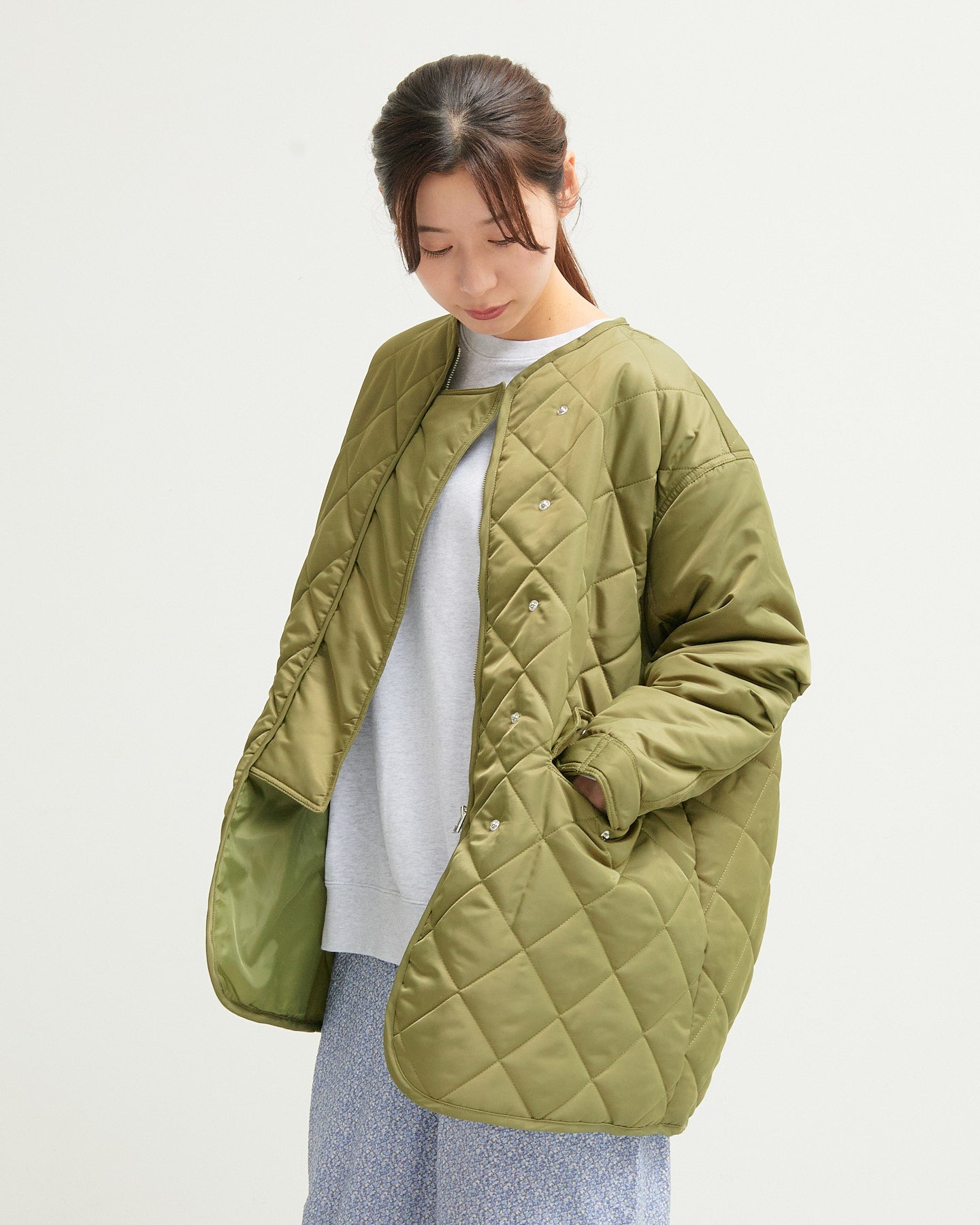 LILOU+LILY DIAMOND QUILT COAT 2405YJ-1030