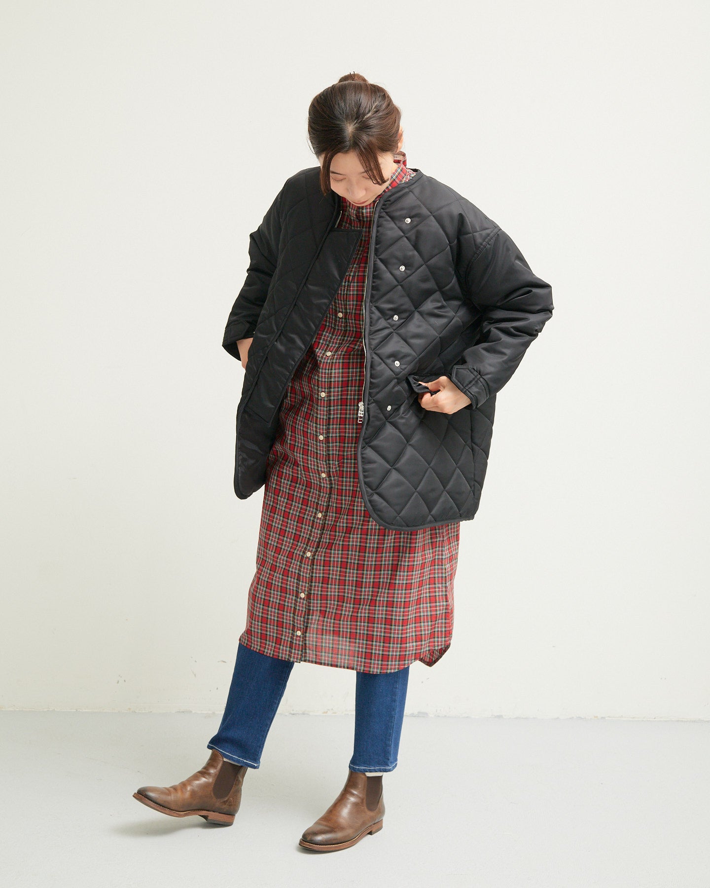 LILOU+LILY DIAMOND QUILT COAT 2405YJ-1030