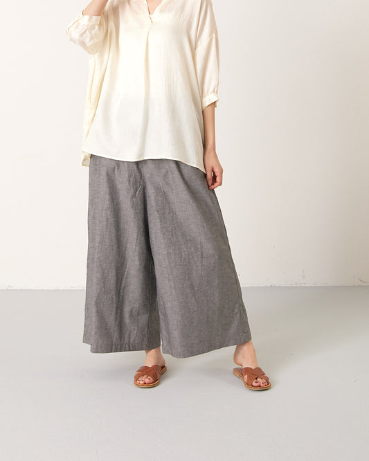 LILOU+LILY TYPEWRITER CLOTH DUNGAREE&STRIPE WIDE PANTS 2501FP-0510