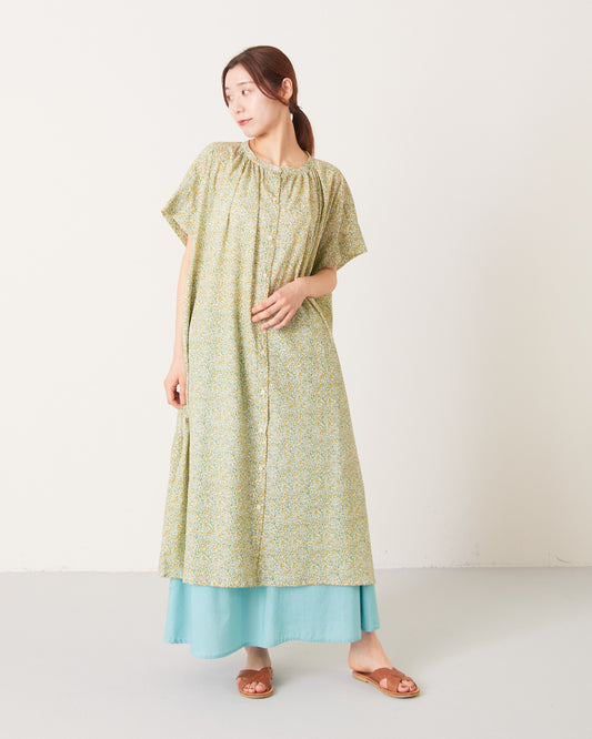 LILOU+LILY 80 LAWN FLOWER PRINT GATHER ONE-PIECE DRESS 2501FP-0411