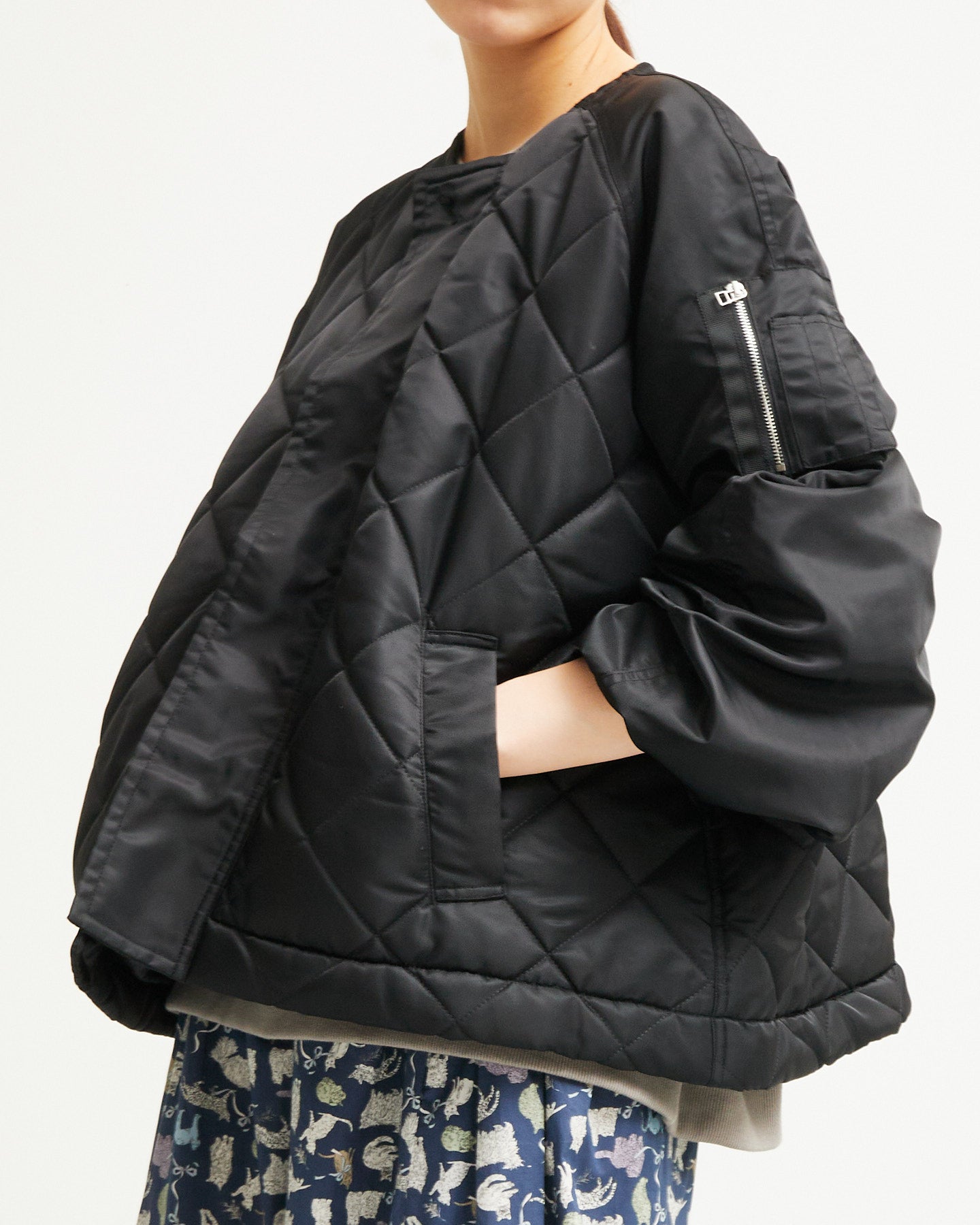 LILOU+LILY DIAMOND QUILT JACKET 2405YJ-1029