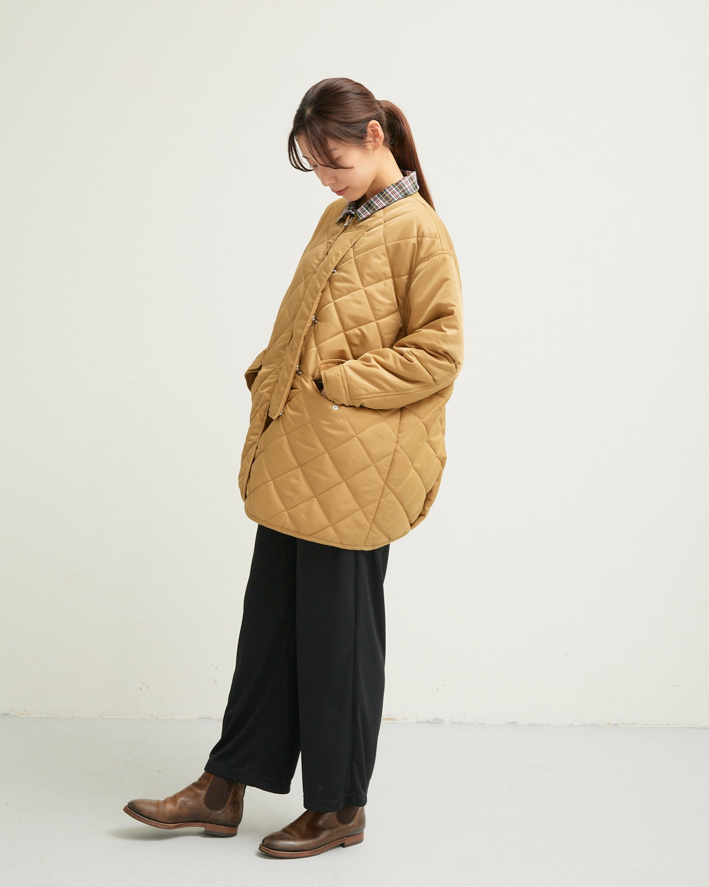 LILOU+LILY DIAMOND QUILT COAT 2405YJ-1030