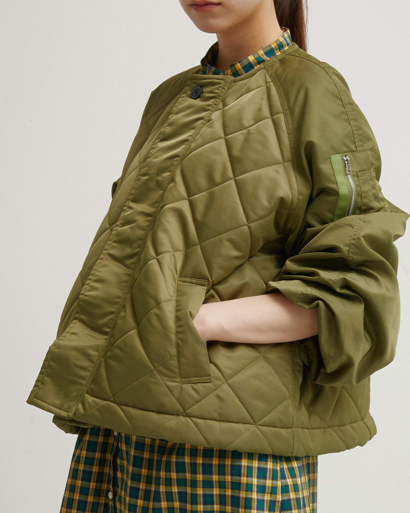 LILOU+LILY DIAMOND QUILT JACKET 2405YJ-1029