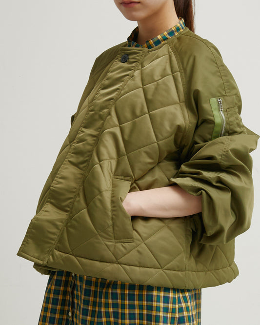 LILOU+LILY DIAMOND QUILT JACKET 2405YJ-1029
