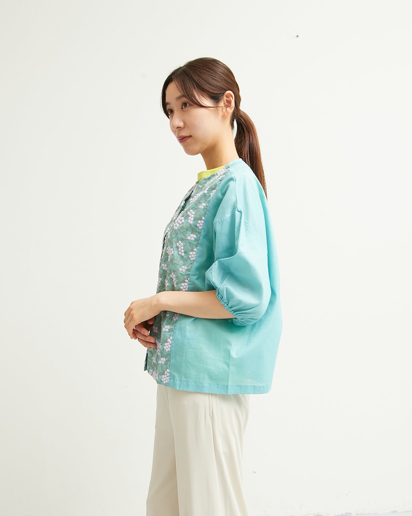 LILOU+LILY 60LAWN BOTANICAL EMBROIDERY BLOUSES 2501FP-0514