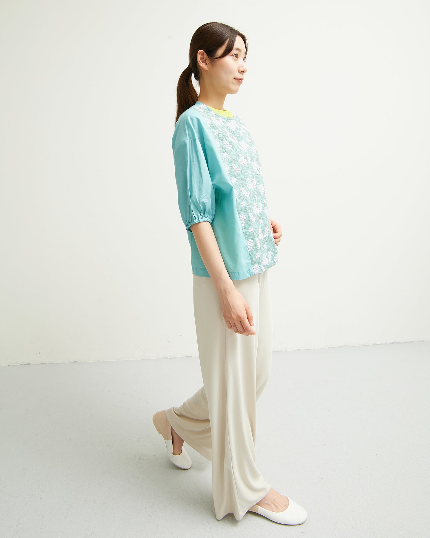 LILOU+LILY 60LAWN BOTANICAL EMBROIDERY BLOUSES 2501FP-0514