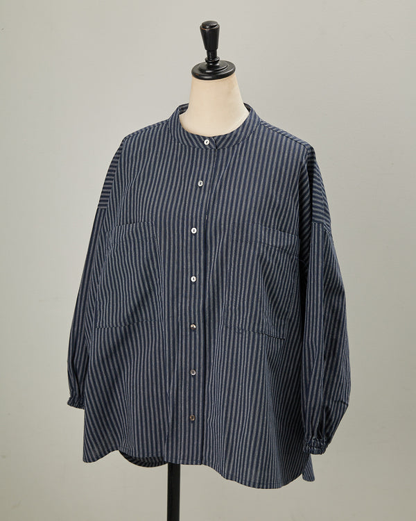 CHECK&STRIPE BACK RIBBON SHIRTS 2601007 / HIBINE