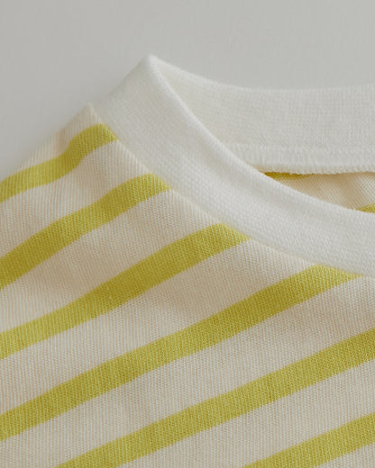 LILOU+LILY 30/1BORDER 6TH SLEEVE TEE ONE-PIECE DRESS 2501TS-0520