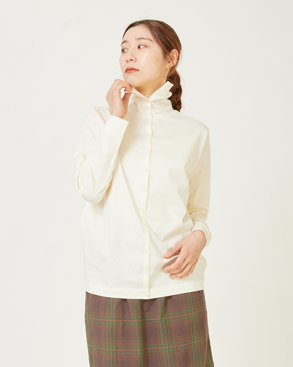 LILOU+LILY 60/2 SUPIMA COTTON TURTLE NECK CARDIGAN 2503FP-0710