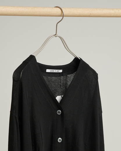 LILOU+LILY CASHMERE SILK JERSEY CARDIGAN 2503FP-0813