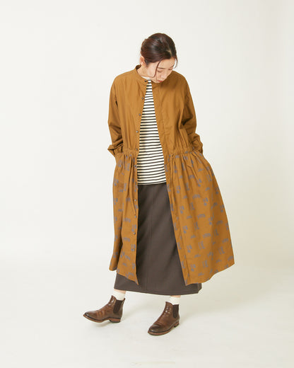 LILOU+LILY 50TYPEWRITER EMBROIDERY ONE-PIECE DRESS 2503FP-0805