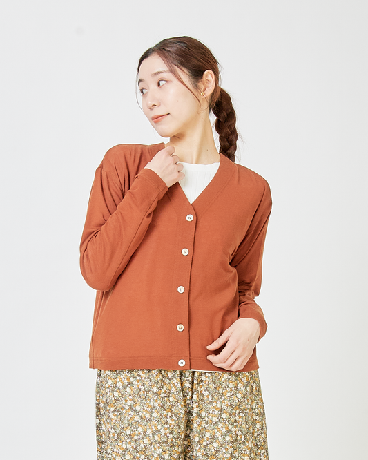 LILOU+LILY CASHMERE SILK JERSEY CARDIGAN 2503FP-0813