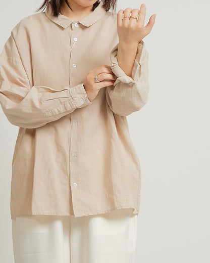 ALL HOURS LINEN GARMENT DYED BLOUSES AH310-0301