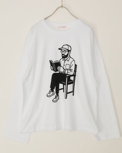 6.0オンス 長袖Ｔシャツ-BOOK LOVER- AH510-0101 /ALLHOURS ｵｰﾙｱﾜｰｽﾞ